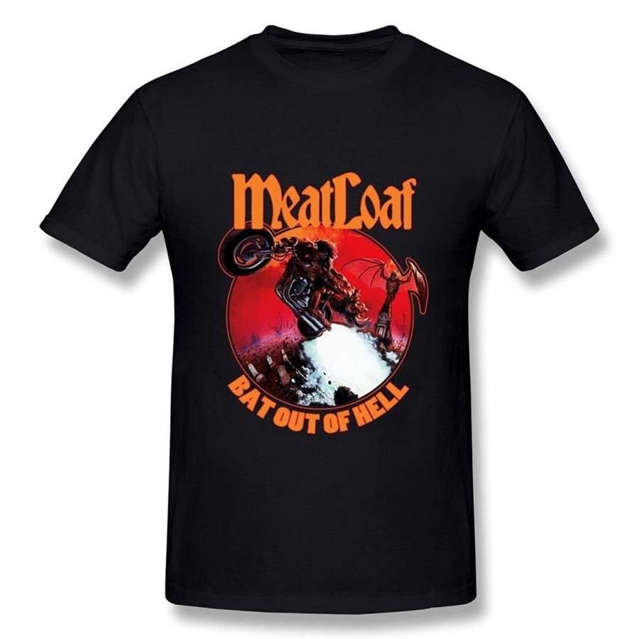 Men’S Tees Meat Loaf Band -Bat Out Of Hell Black T Shirt