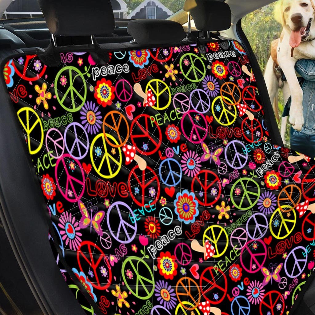 Hippie Peace Sign Pet Car Seat Cover