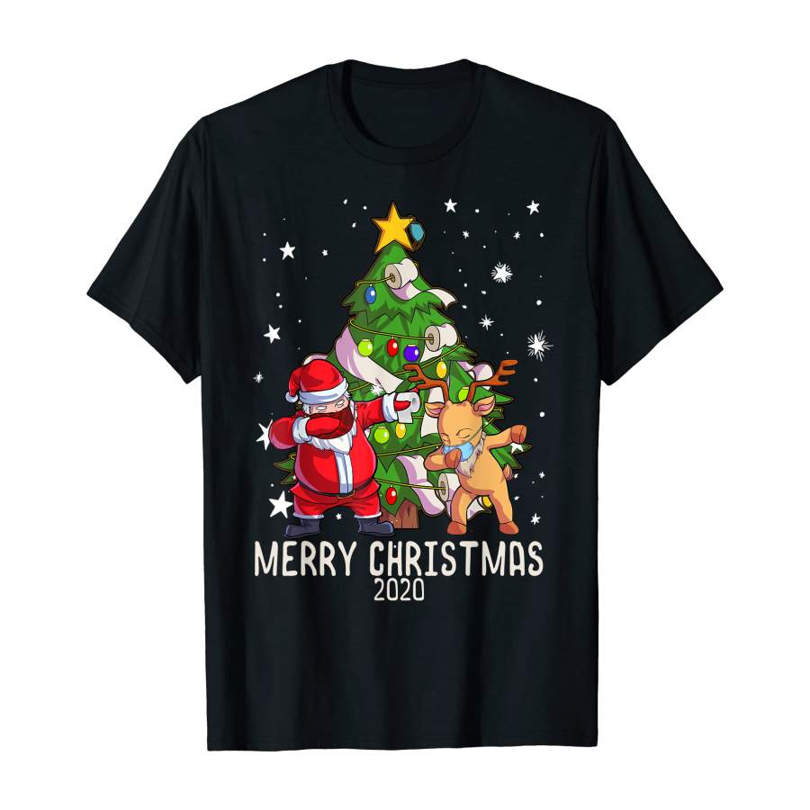 Quarantine Christmas 2020 Shirt Santa Mask Reindeer Mask T-Shirt