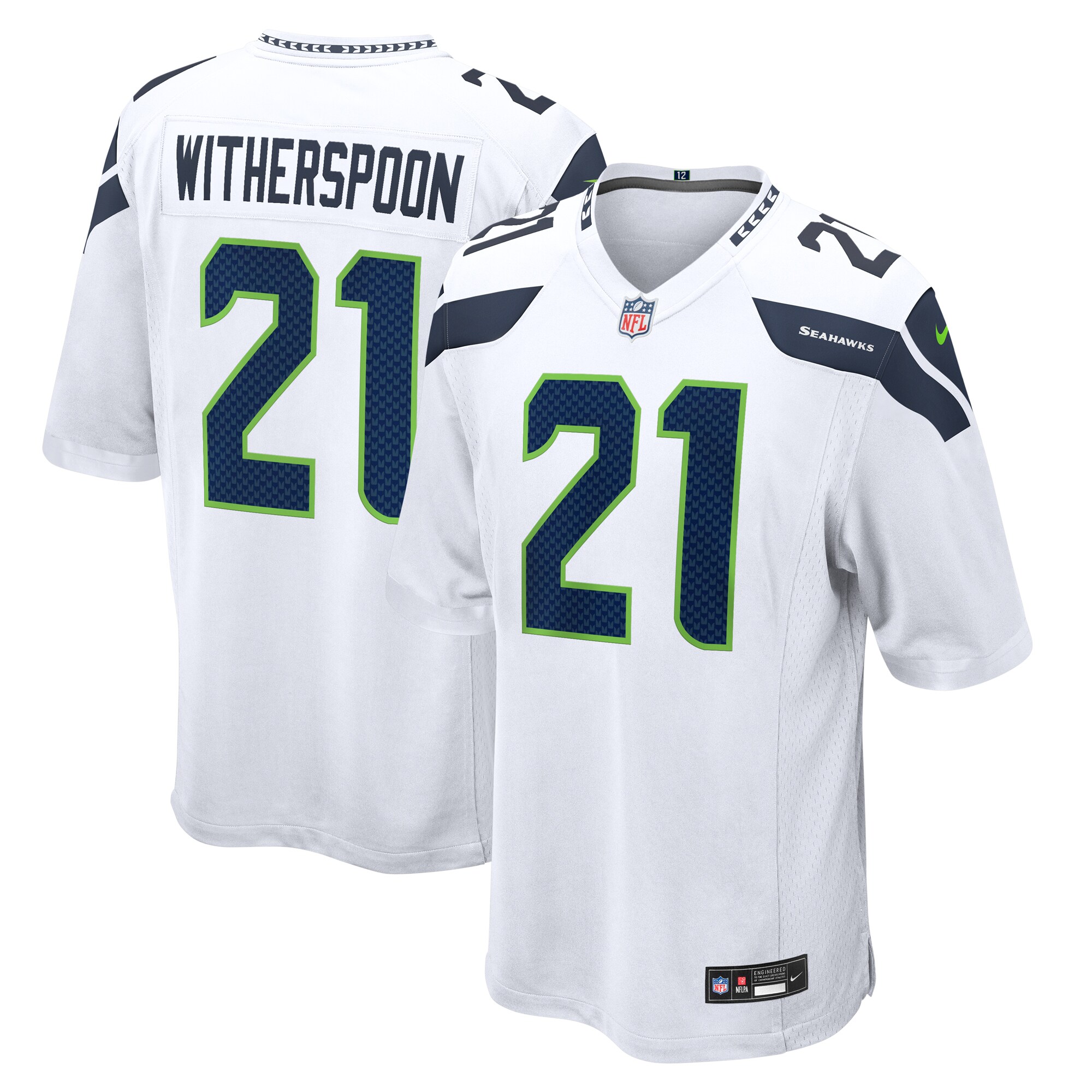 Men’s Seattle Seahawks Devon Witherspoon White Away Game Jersey