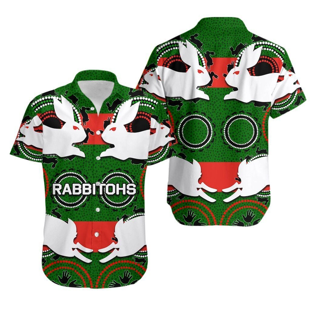 Rabbitohs Hawaii Shirt Aboriginal Special Unisex Print Aloha Short Sleeve Casual Ha18968