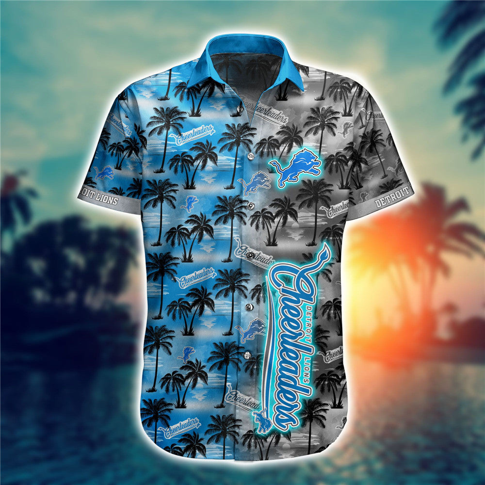 Men’S Detroit Lions Hawaiian Shirt Palm Tree