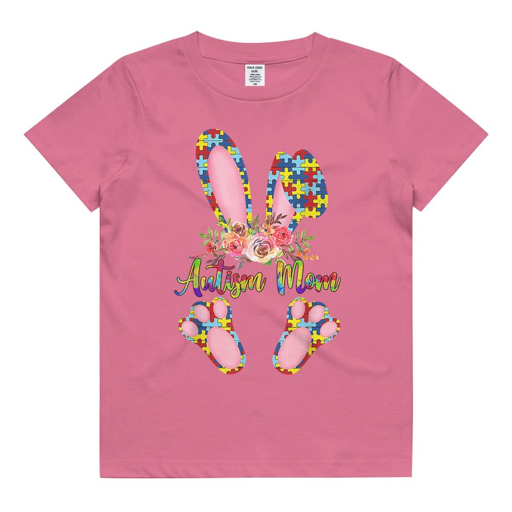 Autism Mom Cute Bunny Easter Autism Awareness Month Kids T Shirt