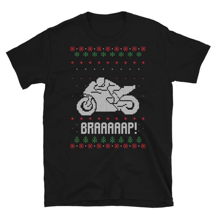 Brap Motogp Christmas Ugly Sweater Design Short-Sleeve Unisex T-Shirt