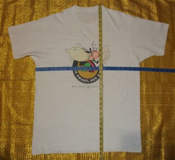 Vintage Shirt Bee Shirt Collection 1990 Bee Smartbee Safe White Shirt