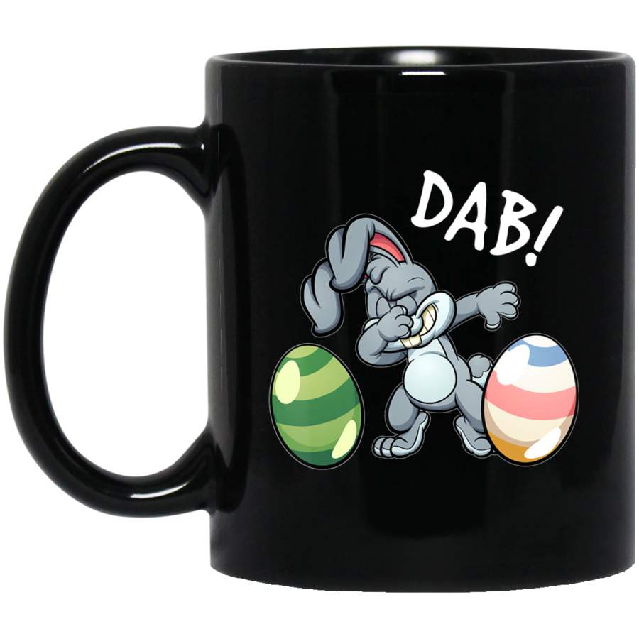 Dabbing Easter Bunny Easter For Kids Boys Girls Gift 11oz 15oz Black Mug Happy Easter Day Funny Colors Eggs Bunny Ears Peeps Cute