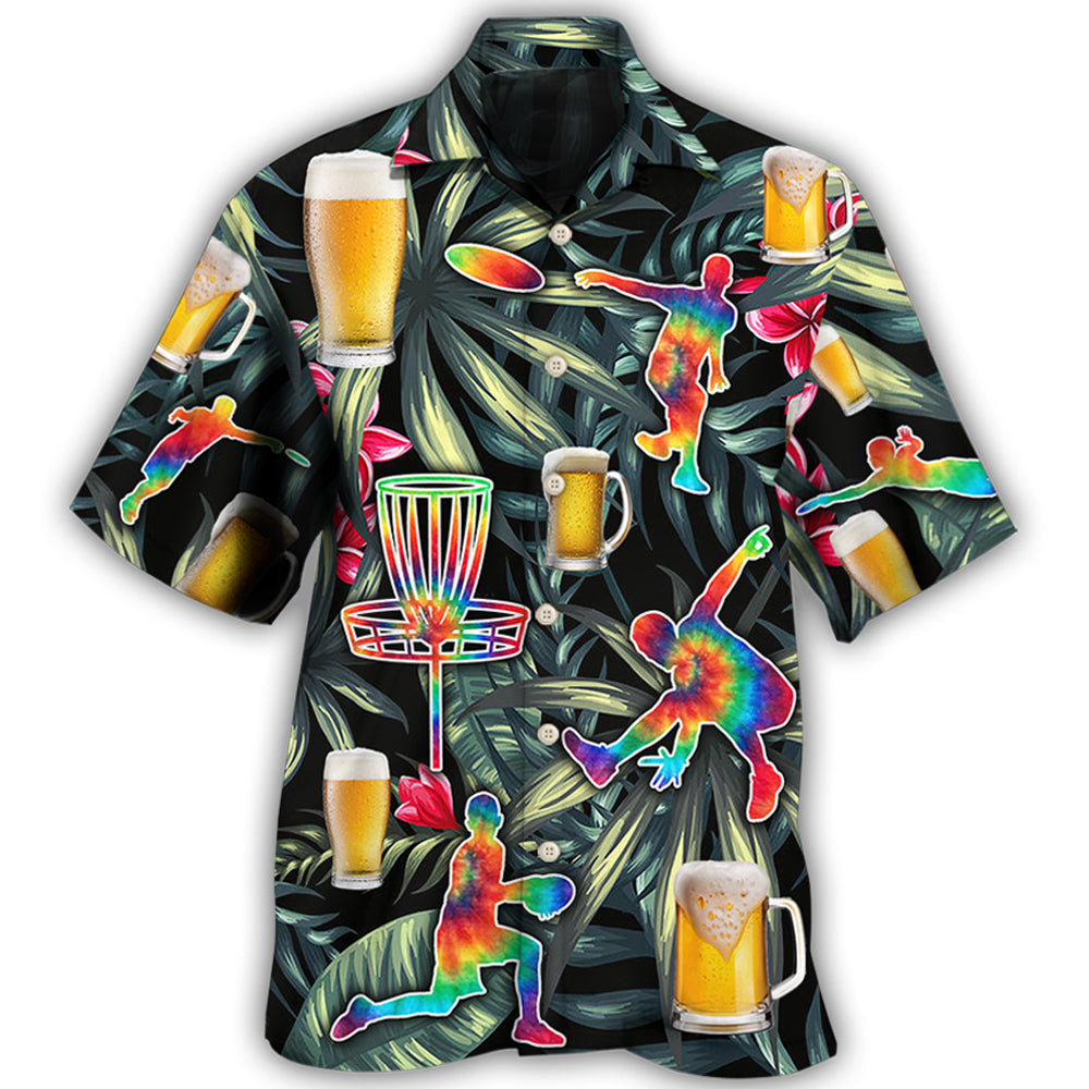 Beer And Disc Golf Tropical Flower Tie Dye Hawaii Shirt Ha105001