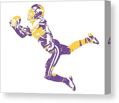 Stefon Diggs Minnesota Vikings Pixel Art 1 Joe Hamilton Canvas Print