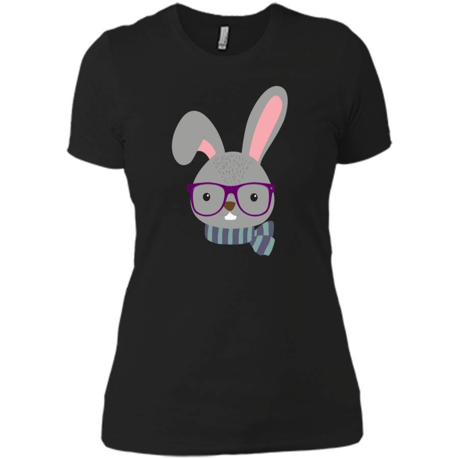 Cute Cool Bunny Funny Easter Shirt Next Level Ladies Boyfriend Tee