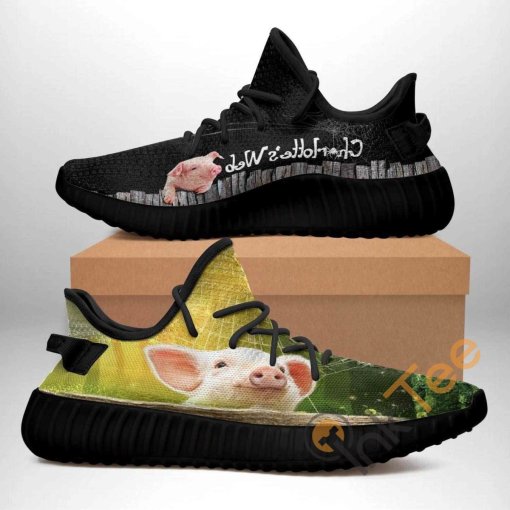 Charlottes Web Black Edition Custom Shoes Personalized Name Yeezy Sneakers