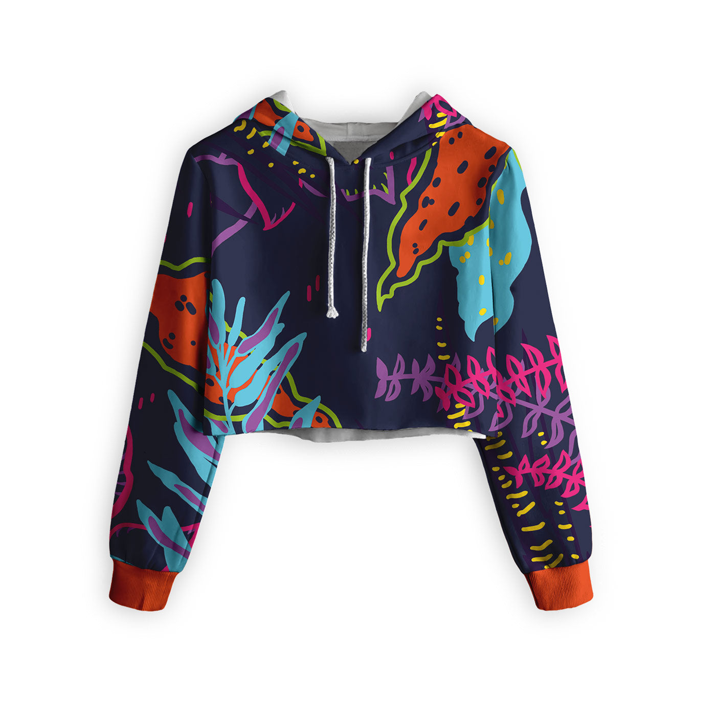 Abstract Garden Cropped Hoodie