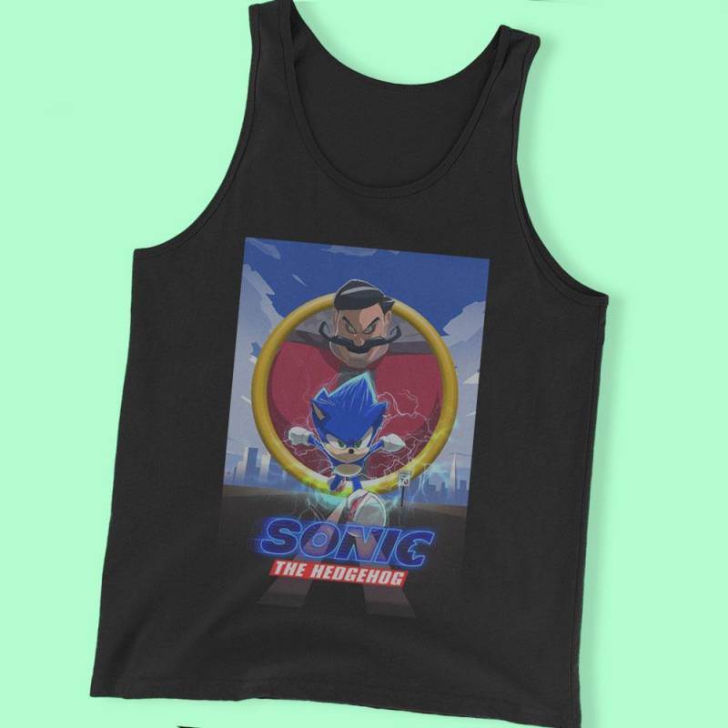 Dr Eggman N Sonic The Hedgehog Poster Men’S Tank Top