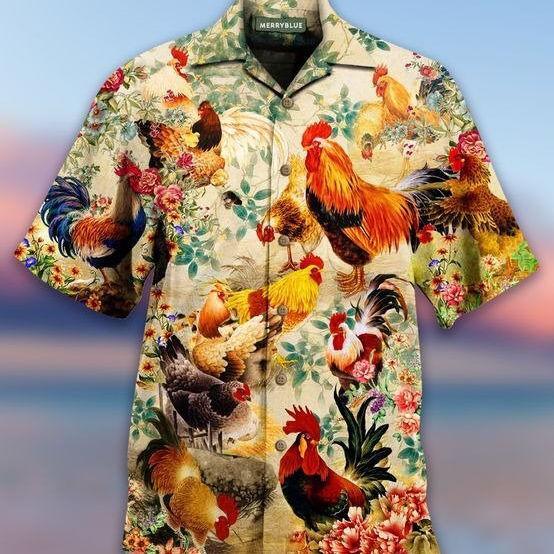 Colorful Chicken Pattern Hawaii Lover Hawaii Shirt For Men Women Ha12721