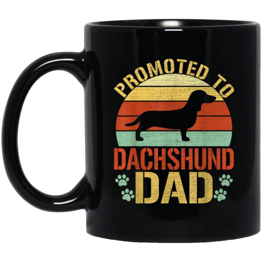 Promoted To Dachshund Dad Vintage Dog Lover Mug