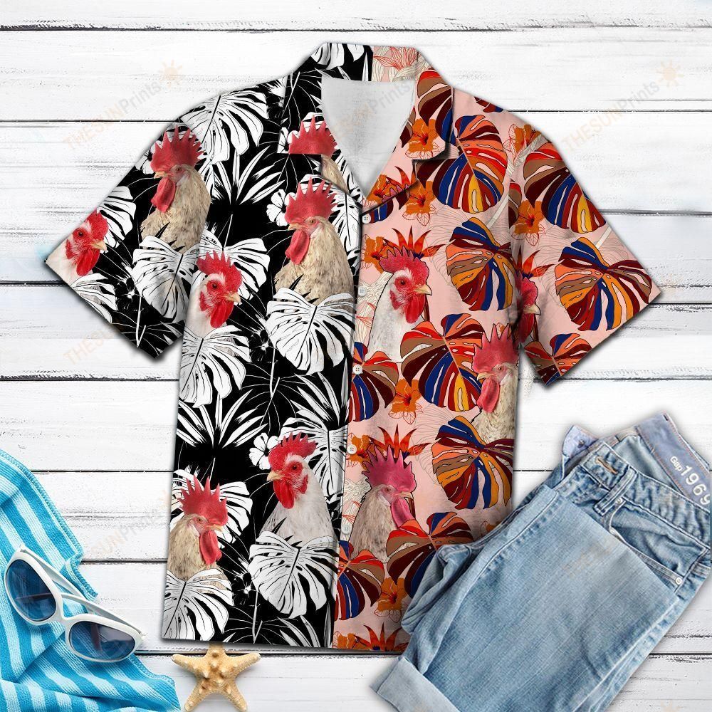 Chicken Floral Hawaiian Shirt Ha58757