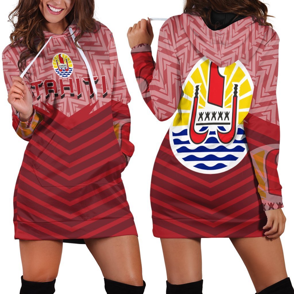 Tahiti French Polynesia Zip-Up Energy Style Hoodie Dress