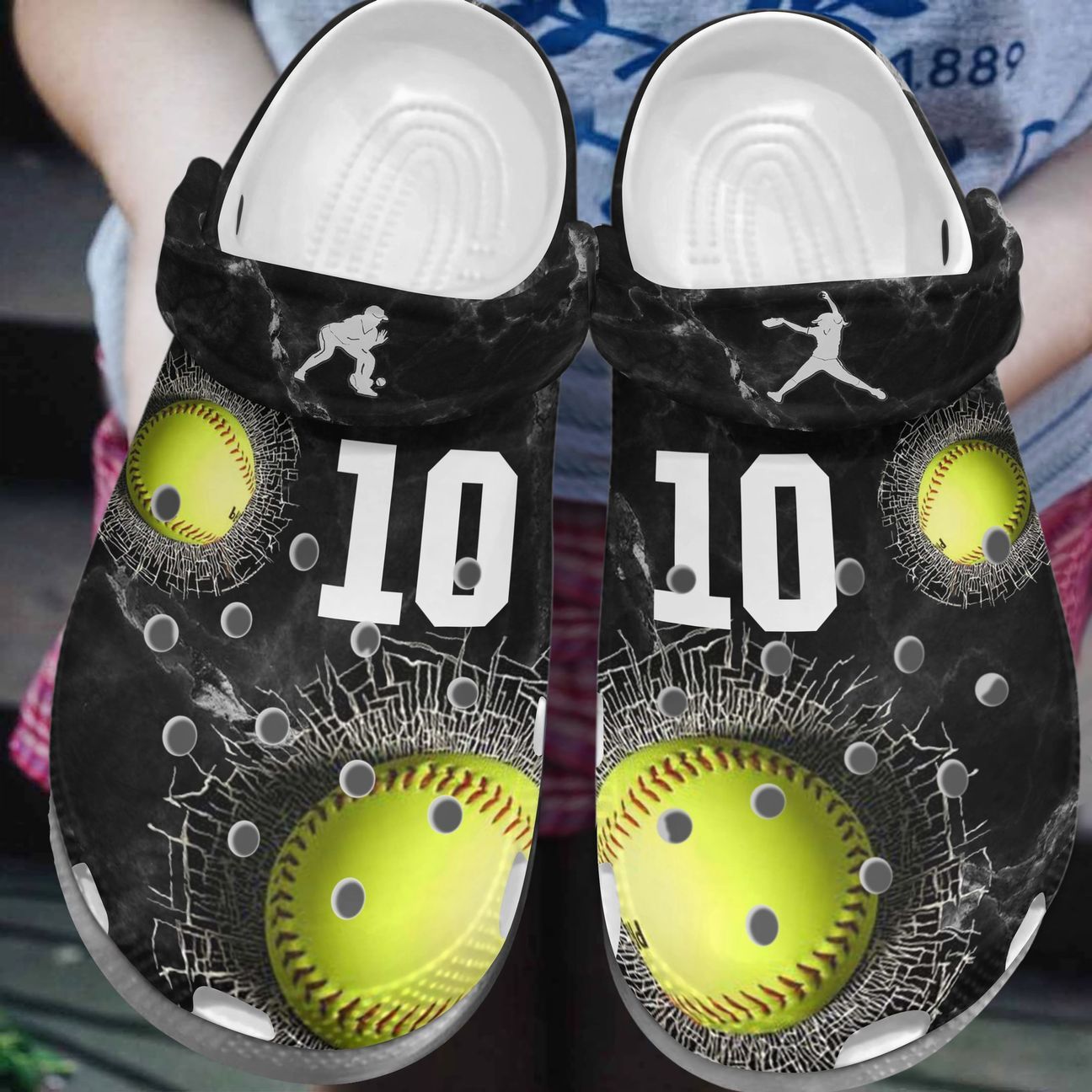 Softball Personalized Clog, Custom Name, Text, Color, Number Fashion Style For Women, Men, Kid, Print 3D Only Softball