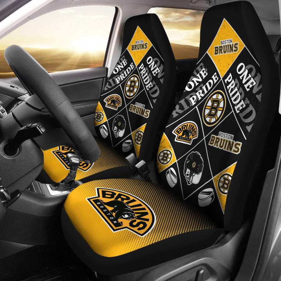 Pride Flag Boston Bruins Car Seat Covers