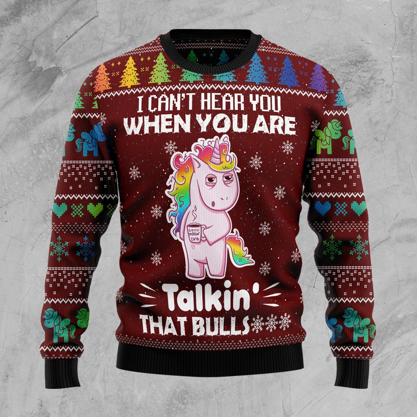 Can‘T Hear You Unicorn Ugly Christmas Sweater | For Men & Women | Adult | Us4472