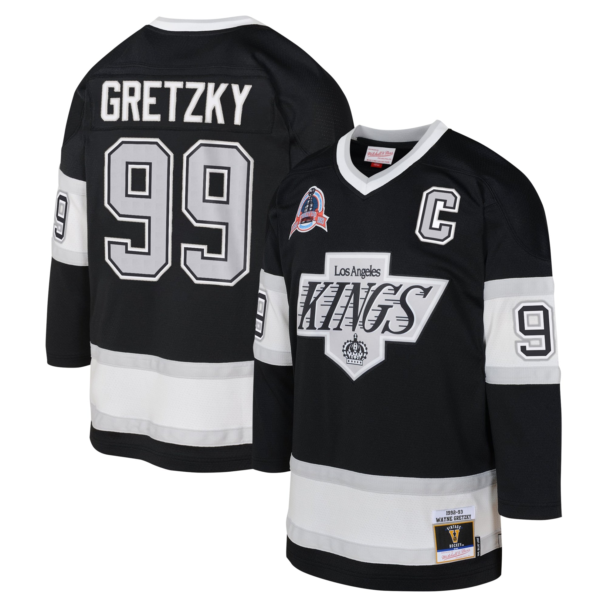 Wayne Gretzky Los Angeles Kings Mitchell & Ness Youth 1992 Blue Line Player Jersey – Black