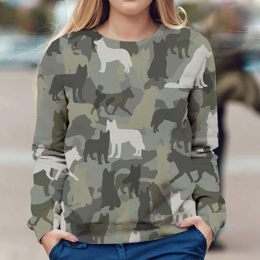 Canadian Eskimo Dog – Camo – Premium Dog Christmas Ugly Sweatshirt, Dog Ugly Sweater