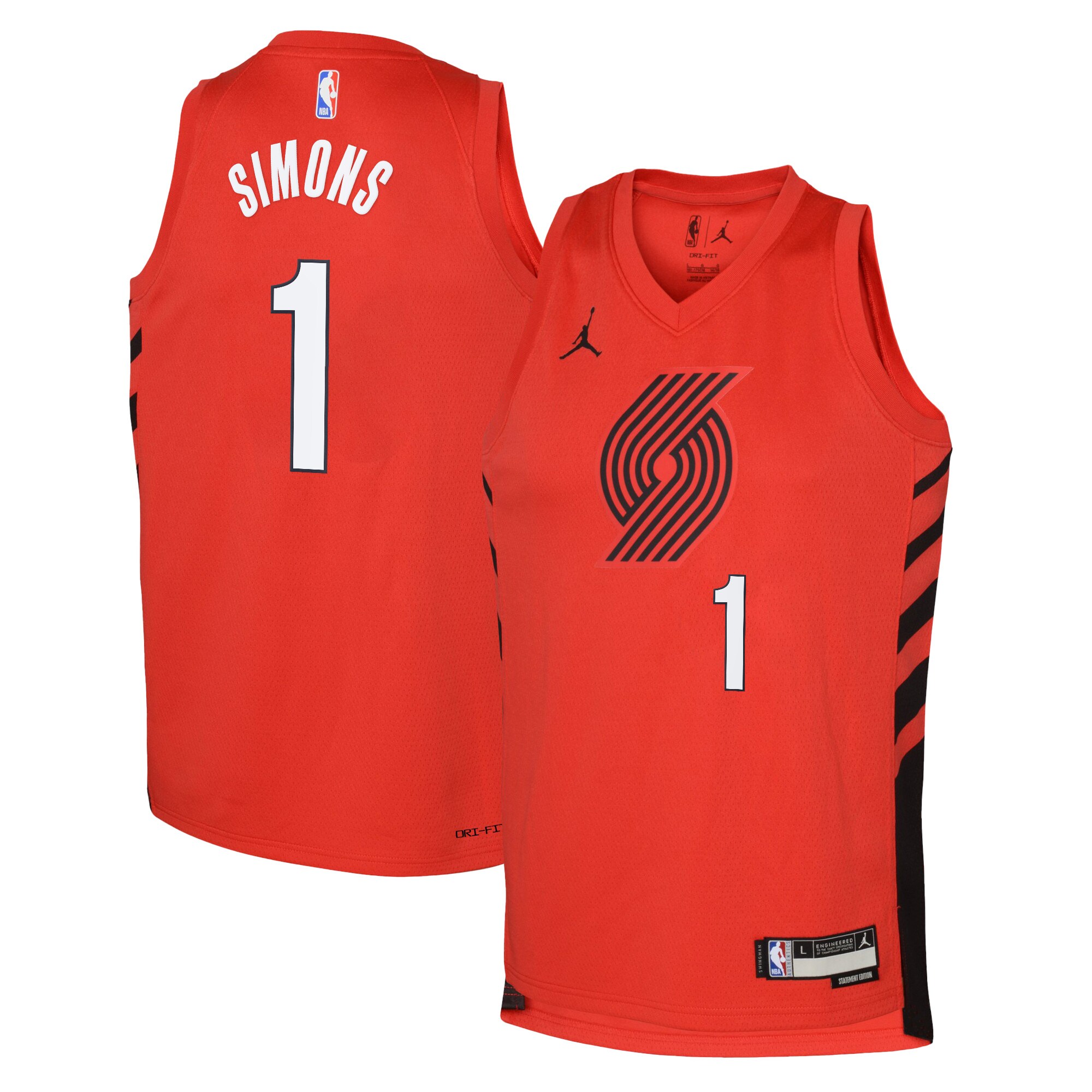 Portland Trail Blazers Jordan Statement Edition Swingman Jersey 22 – Red – Anfernee Simons – Youth