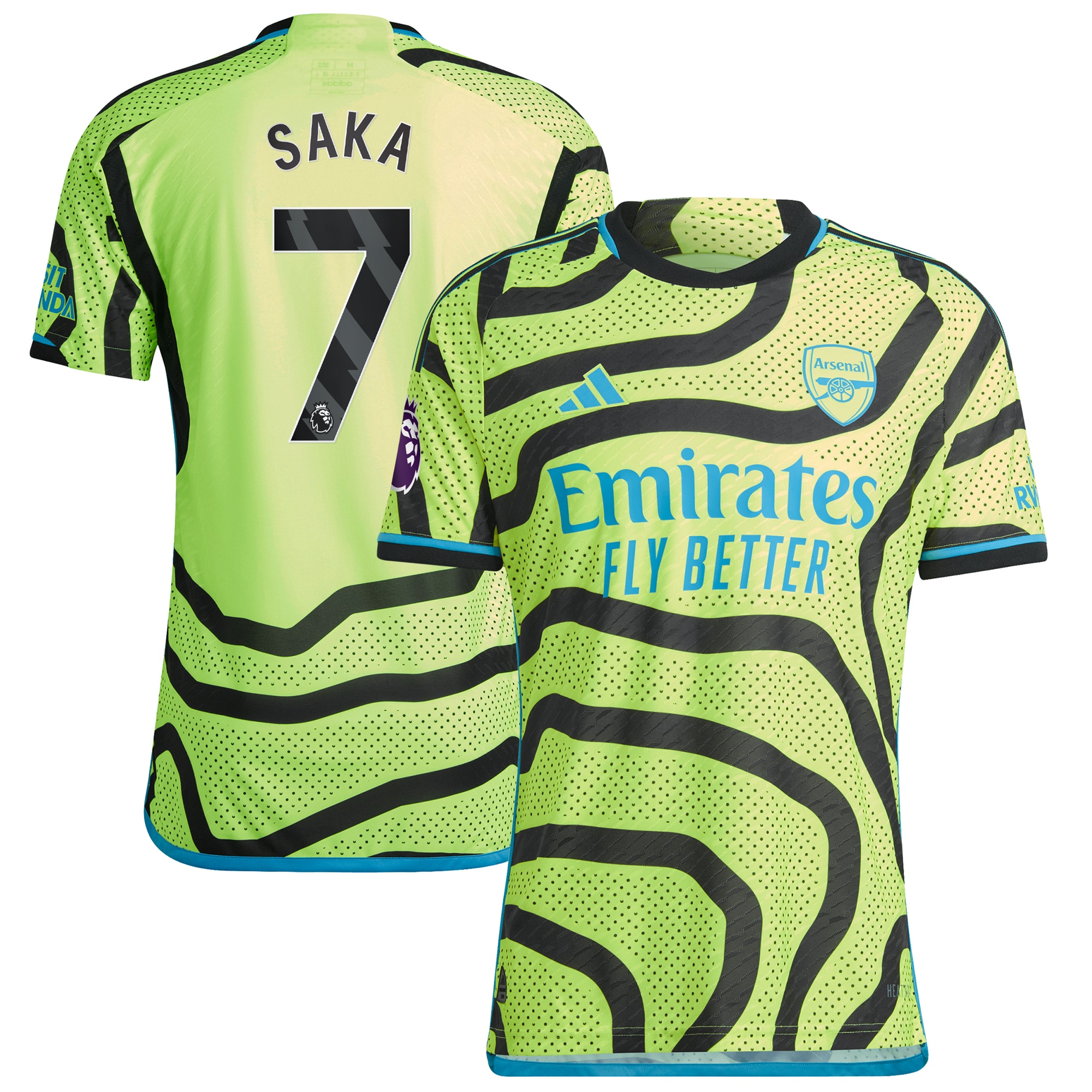 Bukayo Saka Arsenal 2023/24 Away Authentic Player Jersey – Yellow