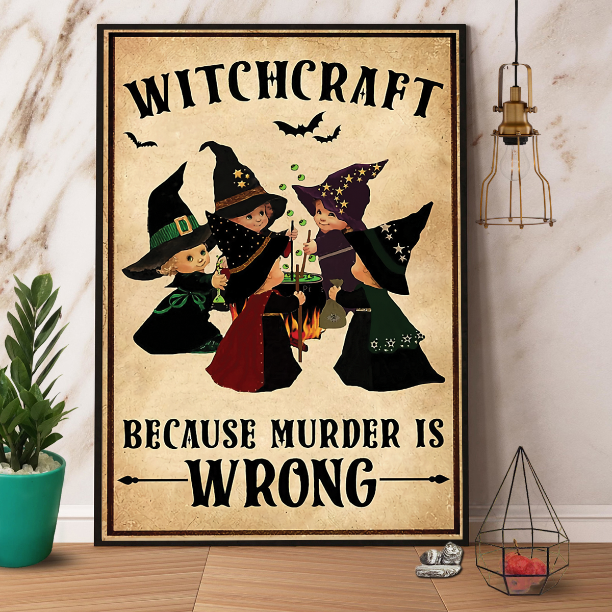 Baby Witch Witchcraft Because Murder Wrong Halloween Canvas And Poster, Canvas Prints, My Poster Wall, Canvas Wall Art, Wall Decor Visual Art, Halloween Gift, Happy Halloween