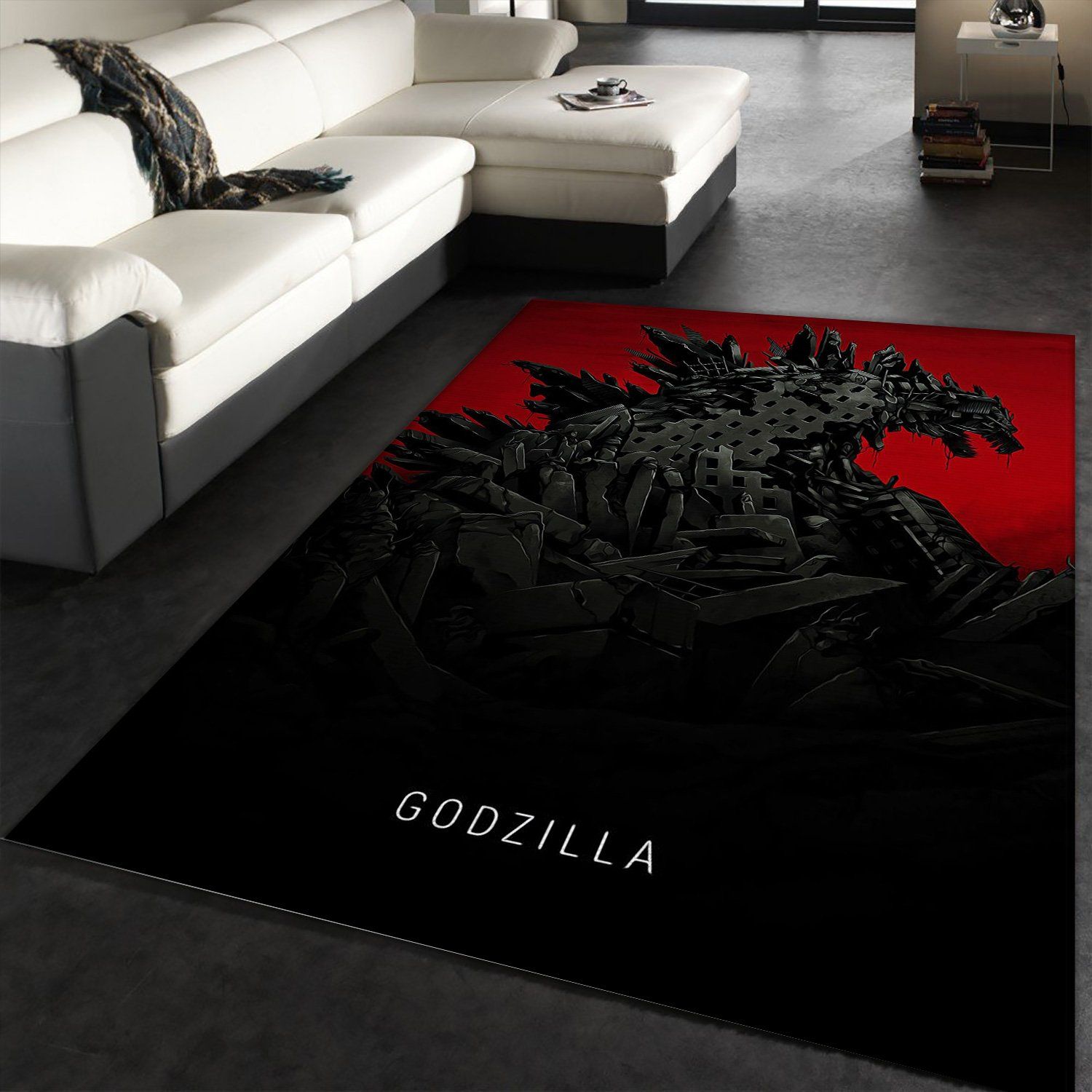 Godzilla Area Rug Art Painting Movie Rugs US Gift Decor