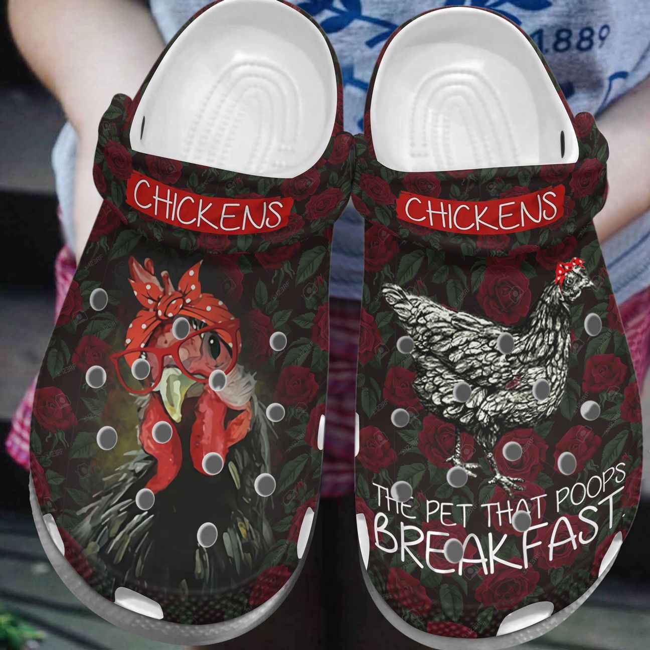 Chicken Personalized Clog, Custom Name, Text, Color, Number Fashion Style For Women, Men, Kid, Print 3D Funny Breakfast