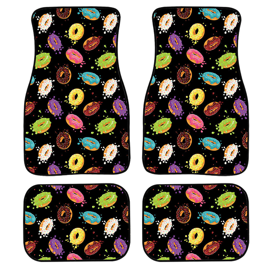 Glaze Donut Pattern Print Front And Back Car Floor Mats, Front Car Mat