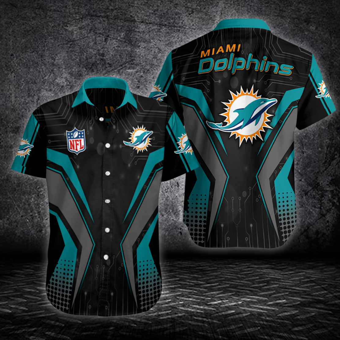 Miami Dolphins Button Shirts Bg383