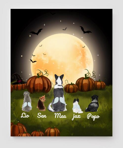 Personalized Canvas, Halloween Canvas And Poster Halloween Gift Custom Dog Pg1252