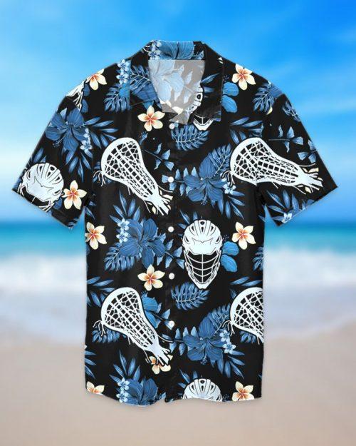 Blue Black Lacrosse Tropical Hawaii Shirt For Men Women Ha111104