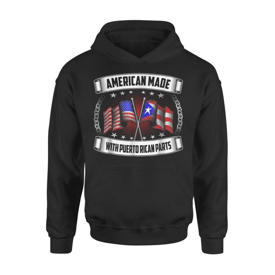 American Made Puerto Rican Parts Flag Premium Hoodie