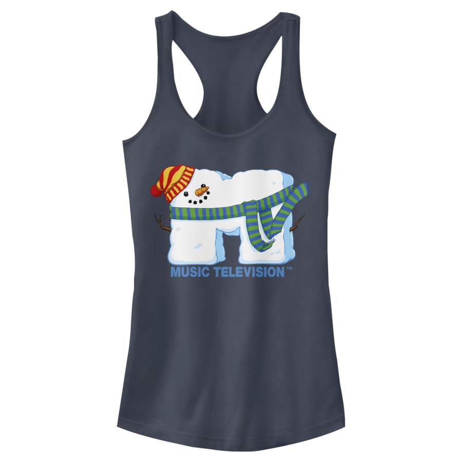 MTV Junior’s Christmas Snowman Logo  Racerback Tank