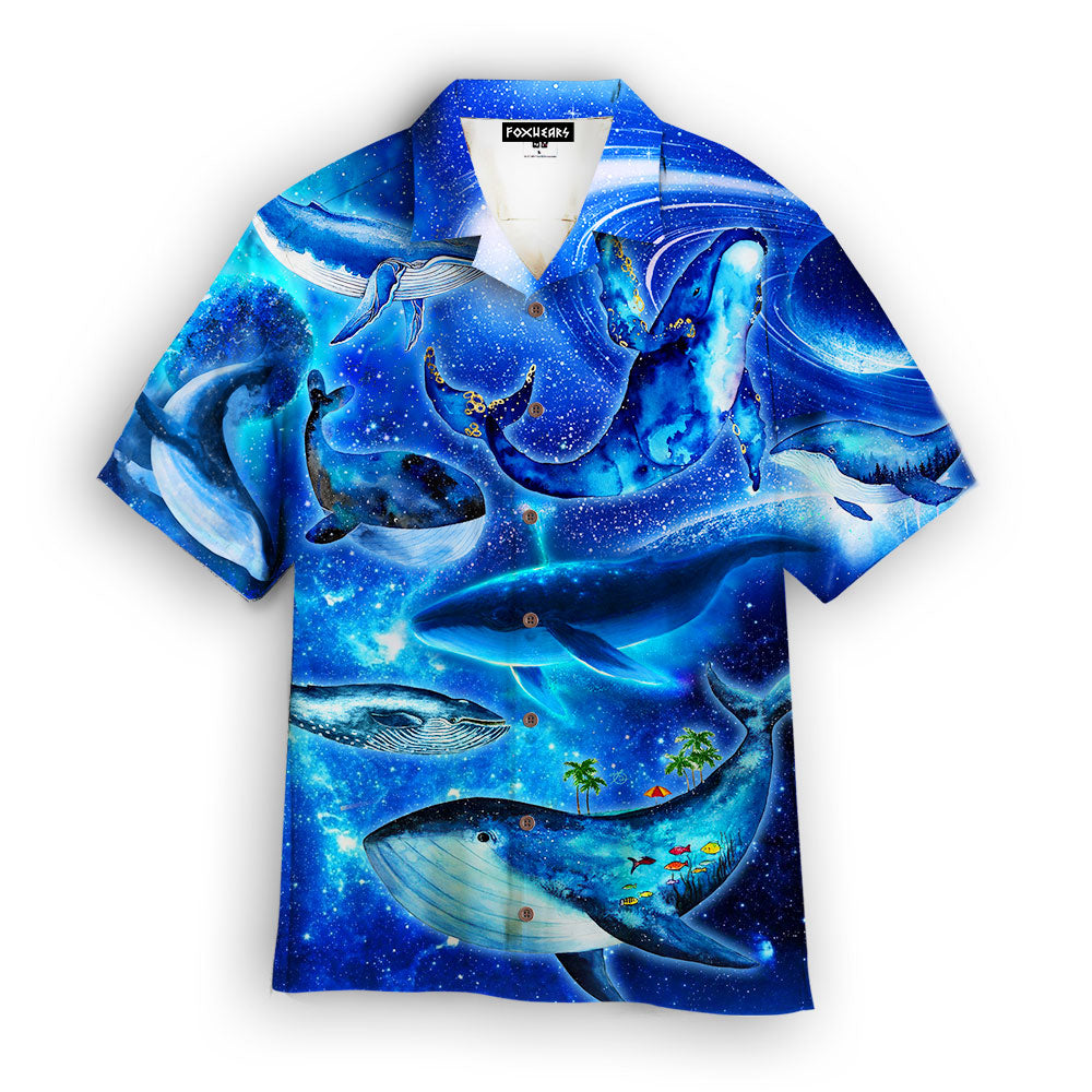 Whales Dancing In The Melody Of The Blue Sea Neon Hawaiian Shirt – For Men And Women