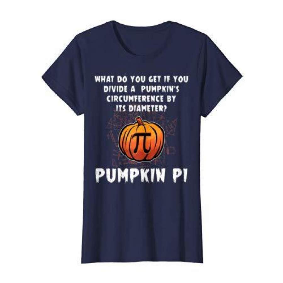 Funny Halloween Pumpkin Pi Math Teacher Pie Puns T-Shirt