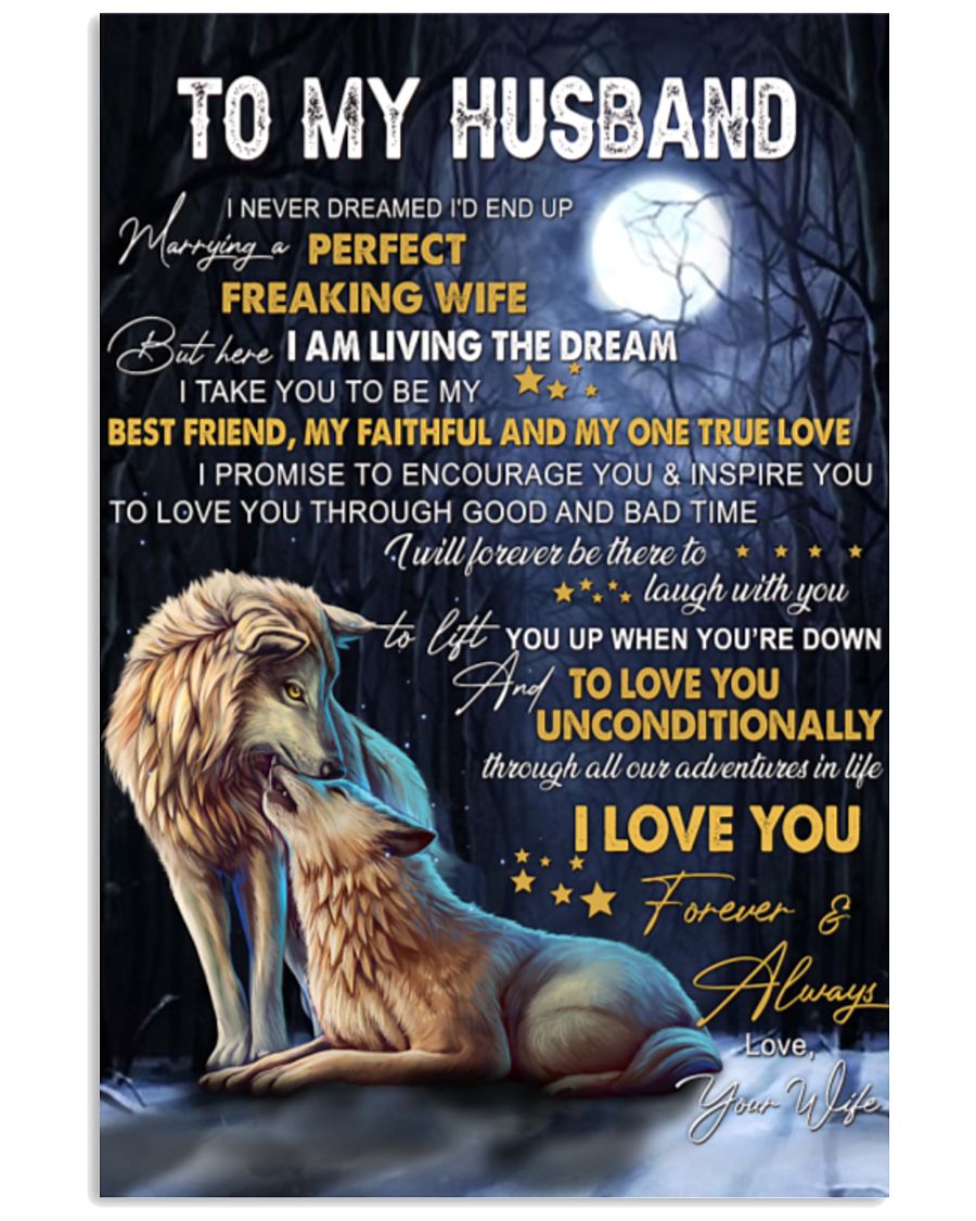 Wolves To My Husband I Never Dreamed I’D End Up Vertical Canvas And Poster | Gift For Husband – Valentine Gift