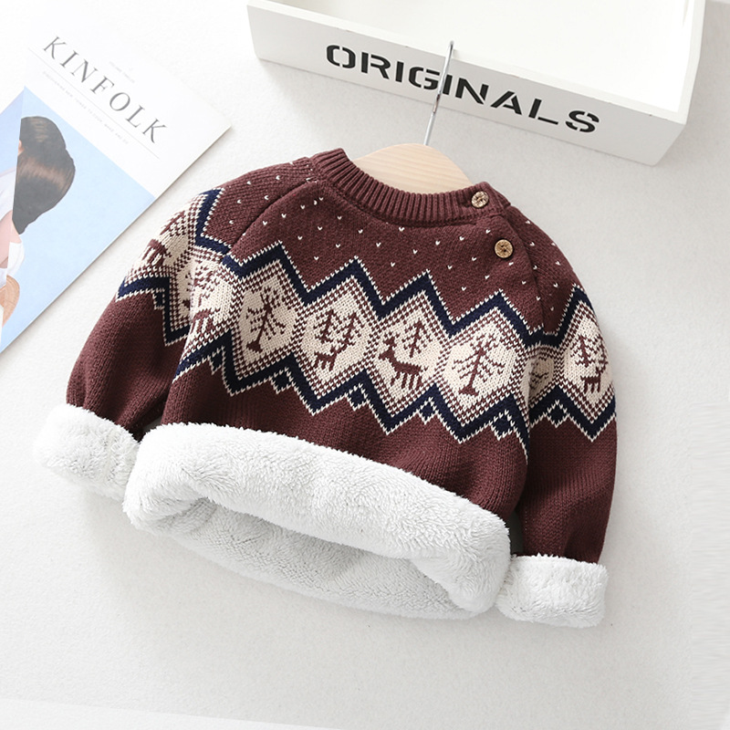 Autumn winter Baby Boys Sweaters Coat Kids Knitting Pullovers Tops toddler Boys Girls Christmas Long Sleeve warm Sweaters alx