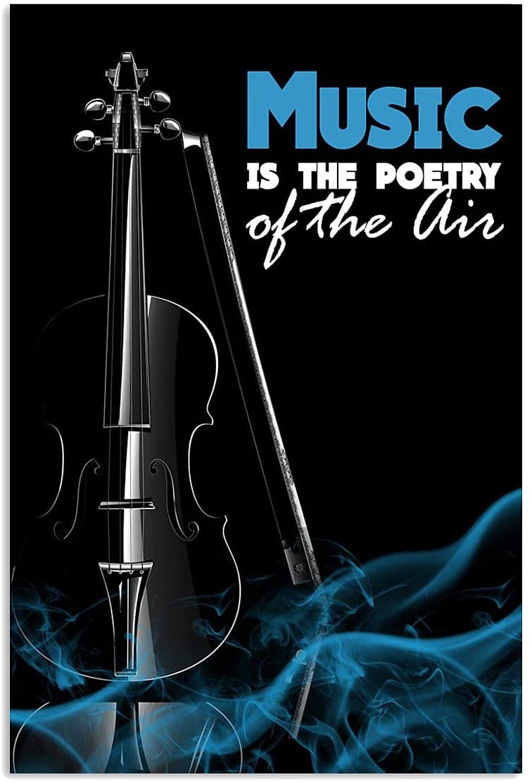 Vintage Violin Music Is The Poetry Of The Air Poster Art Print      Home Decor Gift For Men Women Family Friend On Birthday Xmas