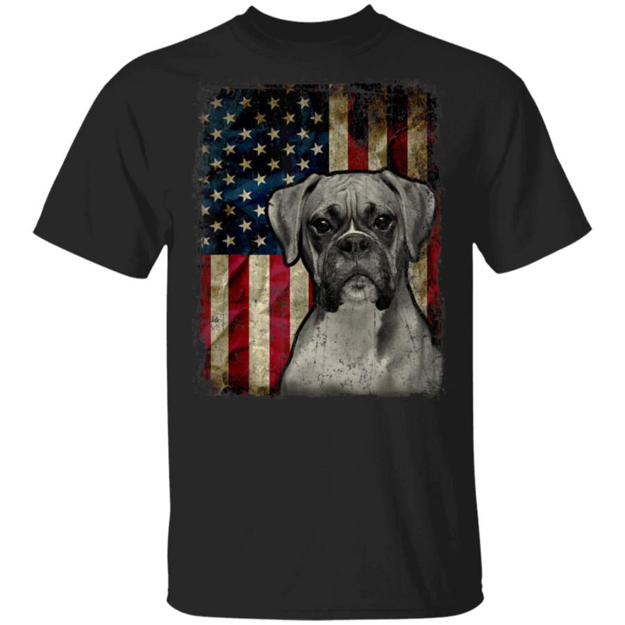 Boxer Dog 4th of July American Flag patriotic Gift TShirt