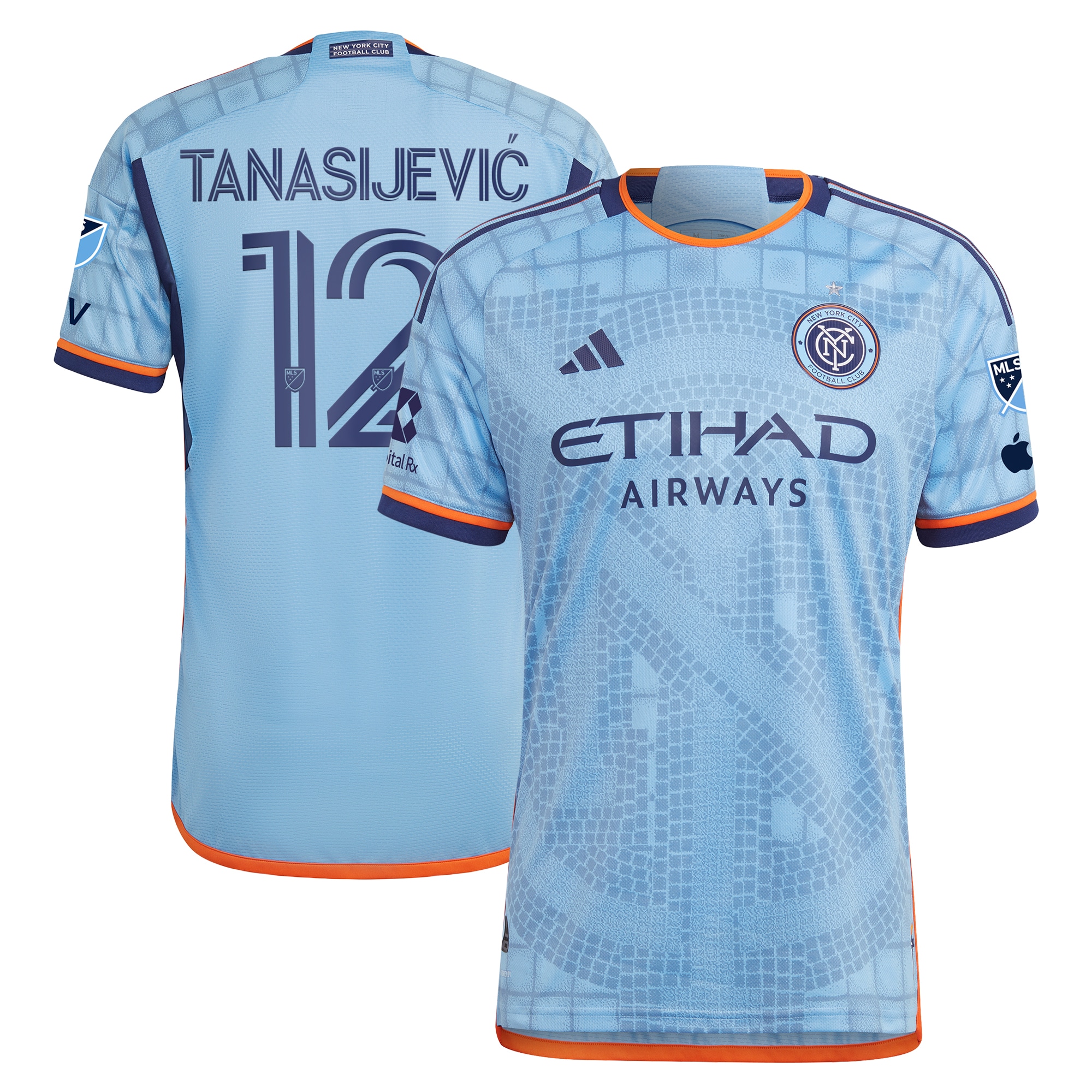 Strahinja Tanasijevic New York City FC 2024 The Interboro Kit Authentic Player Jersey – Light Blue