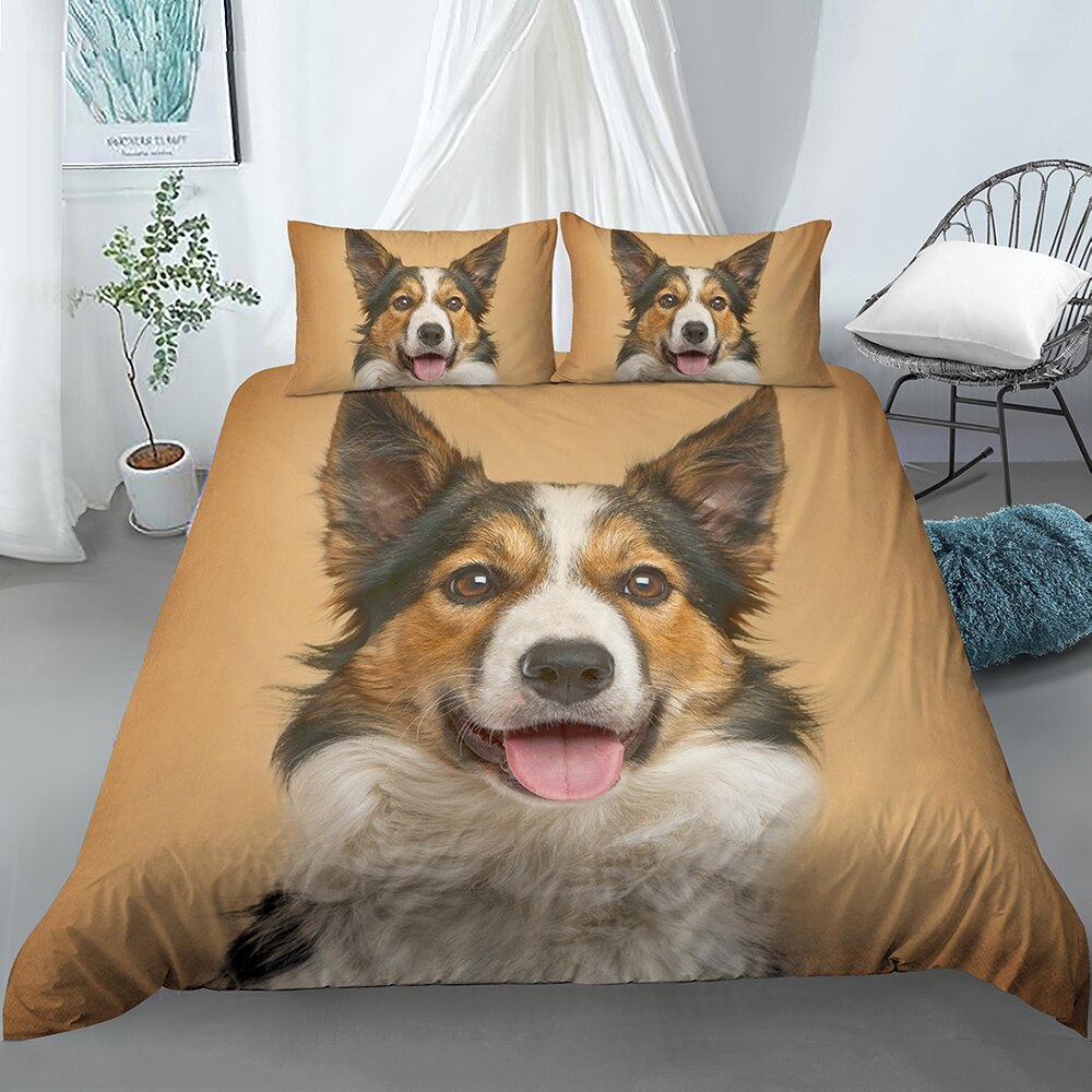 Dog Pattern Duvet Cover Set 3D Bedding Kids Boys Girls Bed Set Puppy Cover Cover Dog Bedding Set