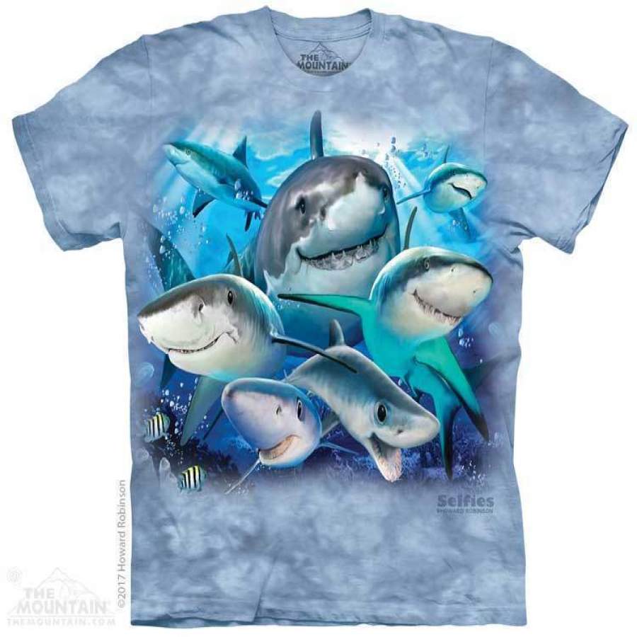 Sharks Selfie Adult T-Shirt