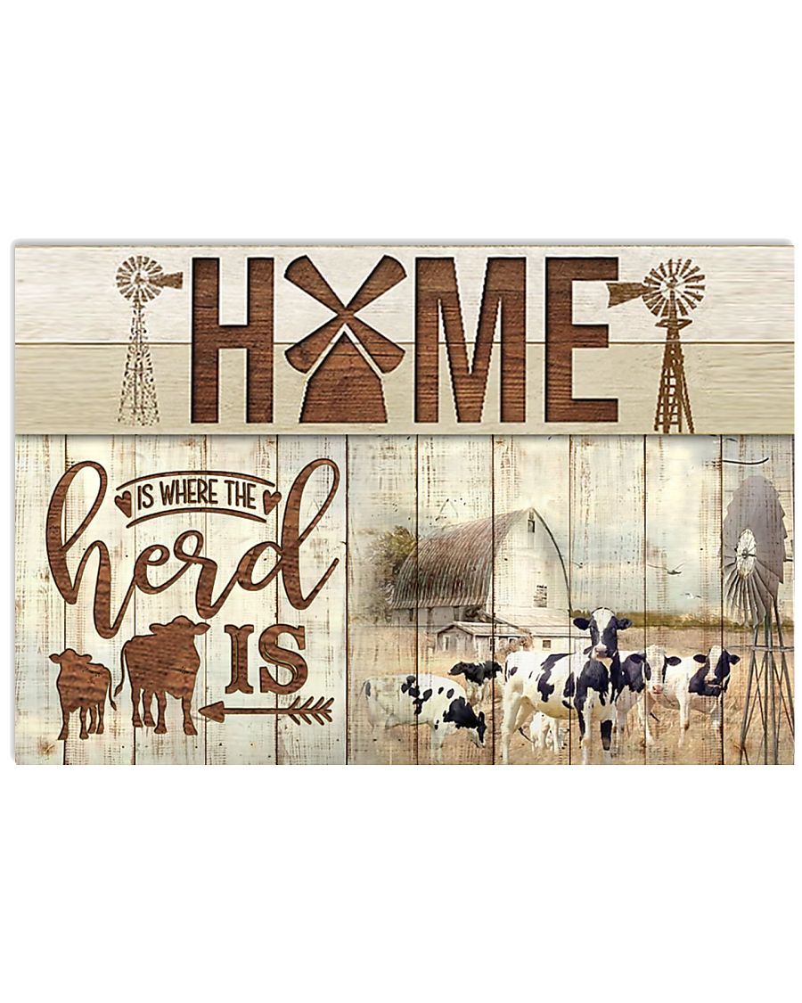 Cow – Home Is Where The Herd Is Poster And Canvas, Wall Decor, Wall Art, Canvas Instructure, Wall Art, Poster Store, Wall Decals, Canvas Wall Art
