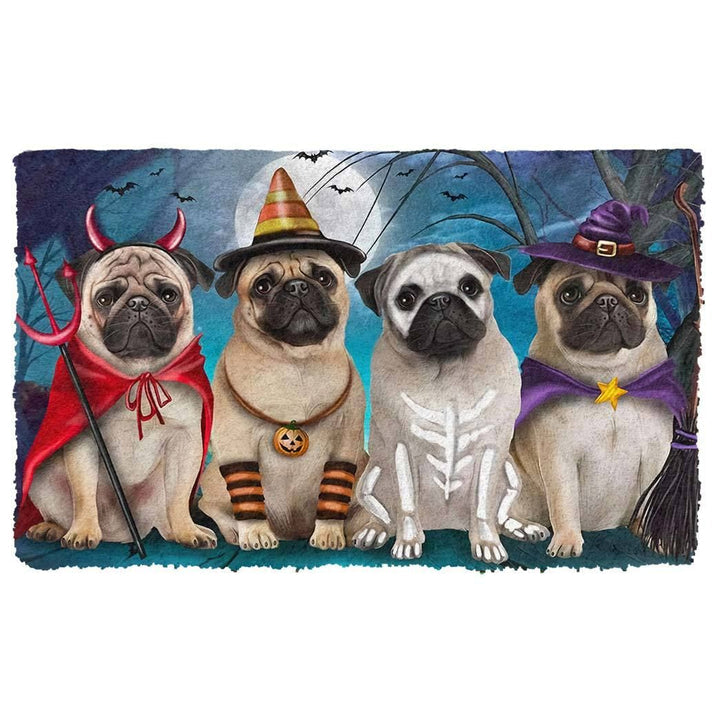 Waybackapparel Pug Dog Halloween Custom 3D Doormat