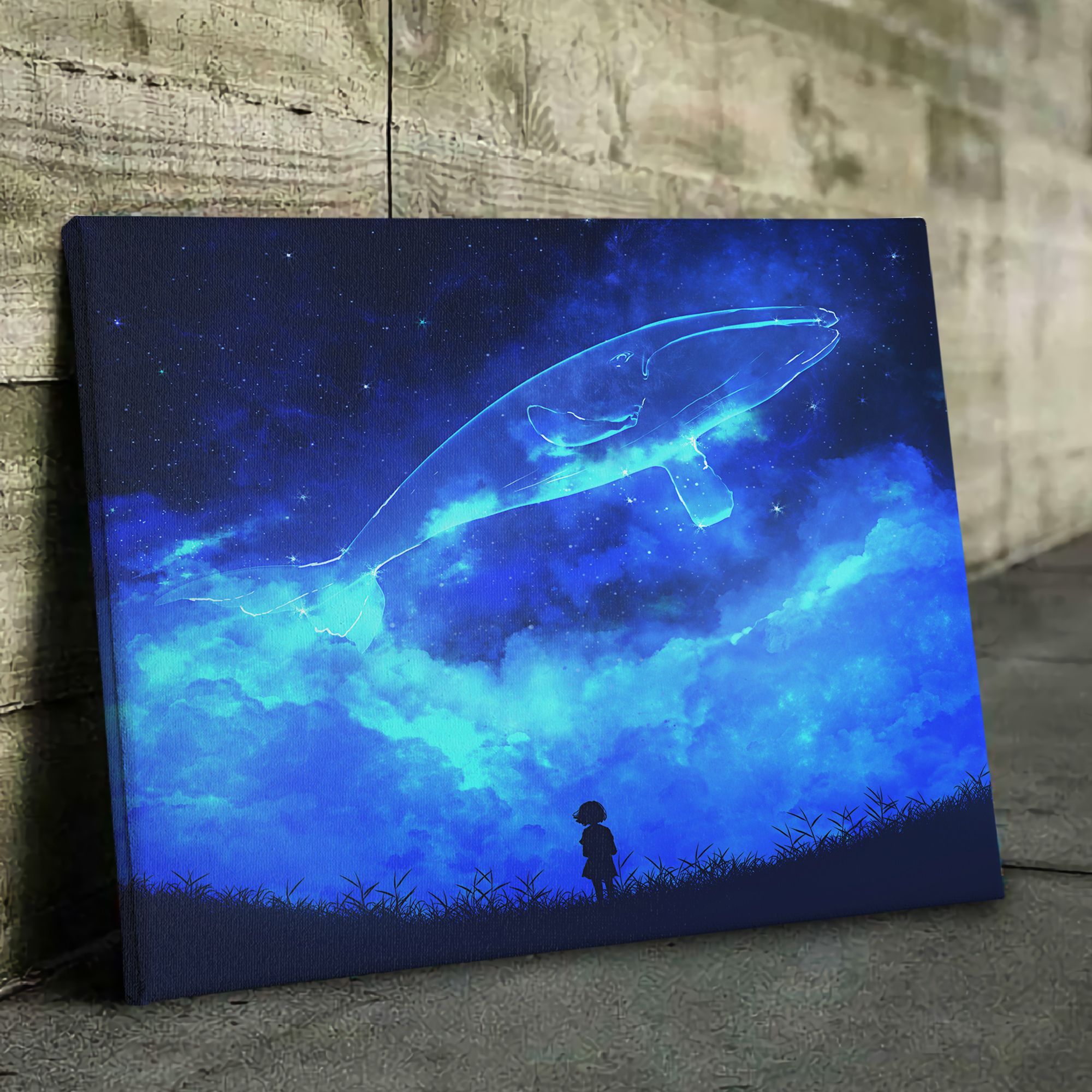 Whale Galaxy Poster & Canvas