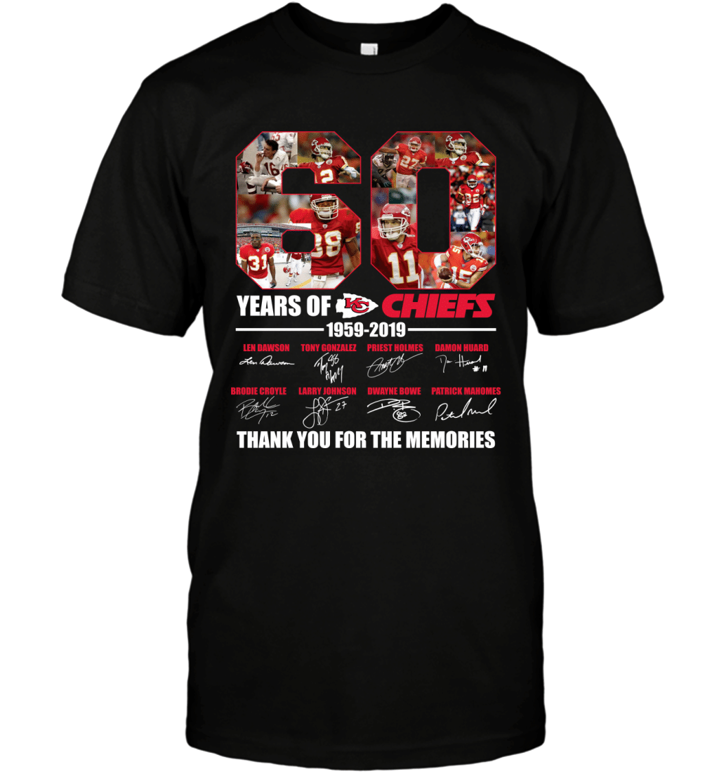 60 Years Of Kansas City Chiefs Thank You For The Memories Football Fans Shirt T-Shirt