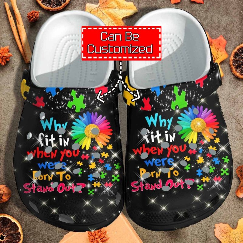 Custom Personalized Puzzle Flower Autism Awareness Clog Shoes